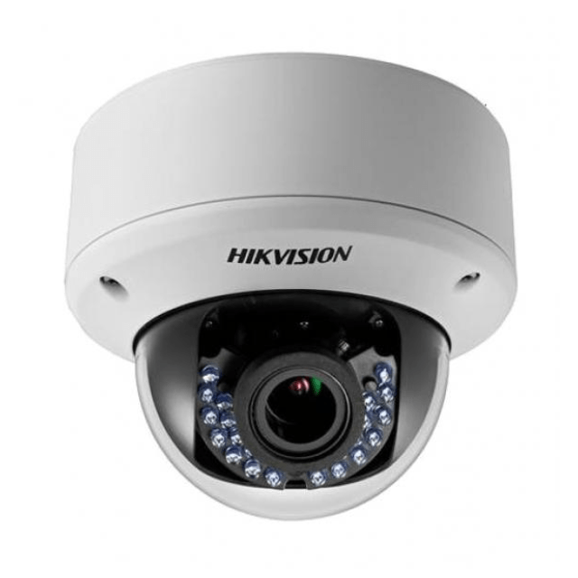 Видеокамера Hikvision DS-2CE56D1T-VPIR купольная HD-TVI, антивандальная 1/2.7", 2.8/3.6/6 мм, 0.01 Лк, ИК-20м, 25к/с