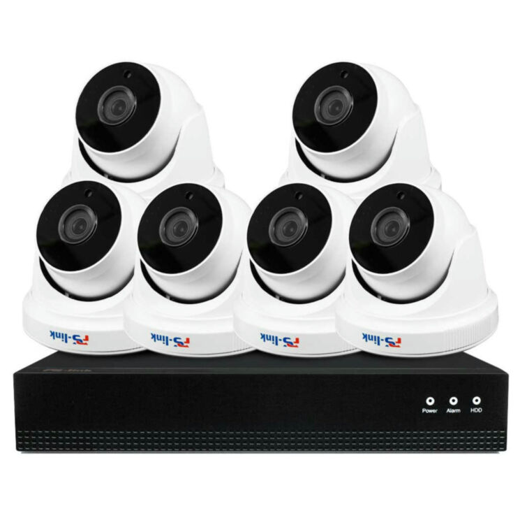 Комплект видеонаблюдения IP Ps-Link KIT-A806IP-POE / 8Мп / 6 камер / питание POE