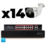 Комплект видеонаблюдения IP 5Мп KIT-C514IP-PL 14 камер для улицы, программный датчик движения, удаленный доступ, ночное видение, умный коммутатор