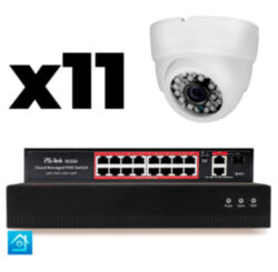 Комплект видеонаблюдения IP 5Мп  KIT-A511IP-PL 11 камер, программный датчик движения, удаленный доступ, ночное видение, умный коммутатор