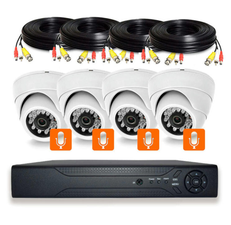 Комплект видеонаблюдения AHD 8Мп Ps-Link KIT-A804HDM / 4 камеры / отдельный микрофон