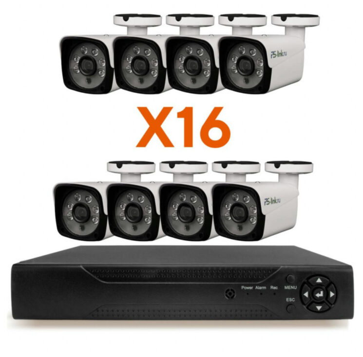 Комплект видеонаблюдения AHD 2Мп Ps-Link KIT-C216HD / 16 камер