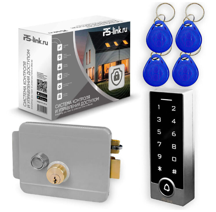 Комплект СКУД KIT-TB2EM-WP-G эл. механический замок, сенсорная панель, RFID, металл