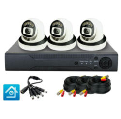 Комплект видеонаблюдения AHD 8Мп Ps-Link KIT-A803HDC / 3 камеры / Fullcolor