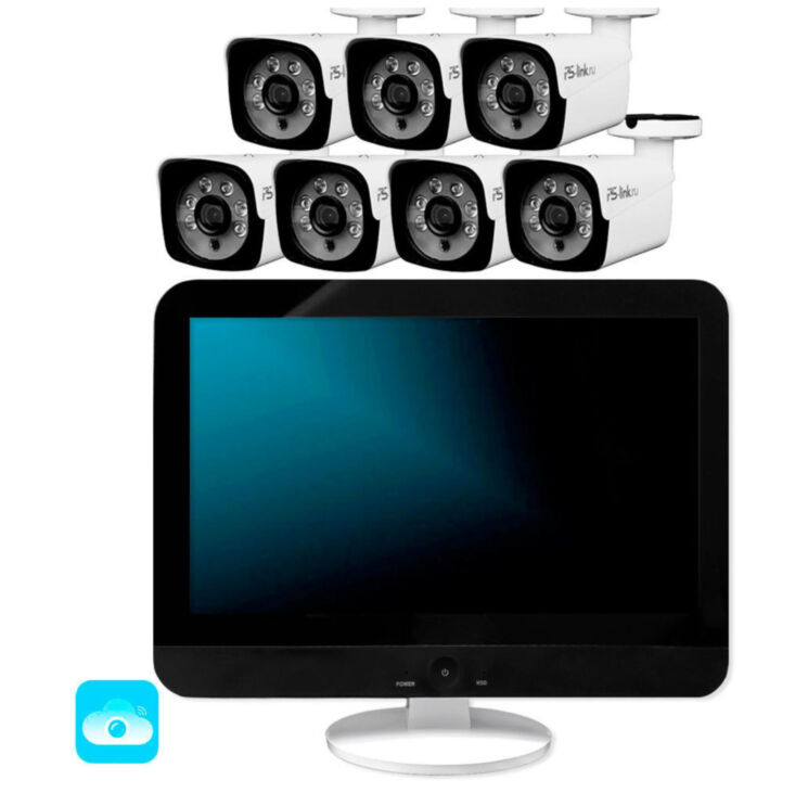 Комплект видеонаблюдения WIFI с монитором 3Мп KIT-W307TB-M беспроводной, 7 камер для улицы, удаленный доступ