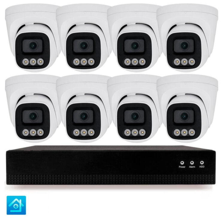 Комплект IP-видеонаблюдения KIT-A408IP-POE 4 Мп, 8 купольных IP-камер, NVR, 8 PoE портов