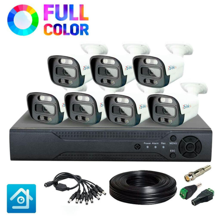 Комплект видеонаблюдения AHD 8Мп Ps-Link KIT-C807HDC / 7 камер / FullColor