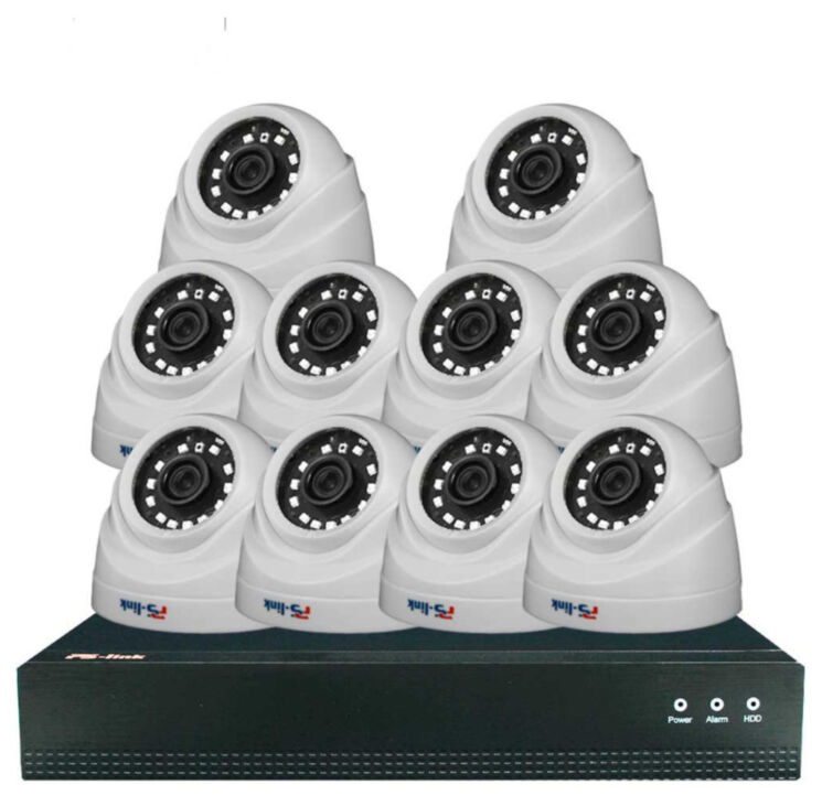 Комплект видеонаблюдения IP 2Мп KIT-A210IP-POE 10 камер с ночной съемкой для помещения, с датчиком движения, питание PoE