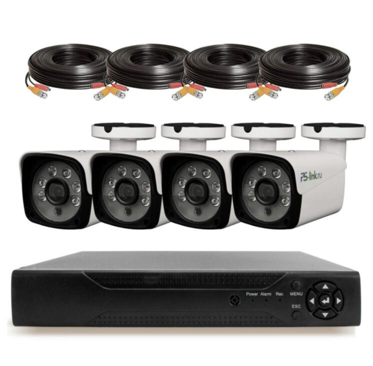 Комплект видеонаблюдения AHD 8Мп Ps-Link KIT-C804HD / 4 камеры