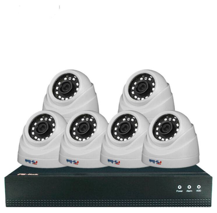 Комплект видеонаблюдения IP 5Мп KIT-A506IP-POE 6 камер с ночной съемкой для помещения, с датчиком движения, питание PoE