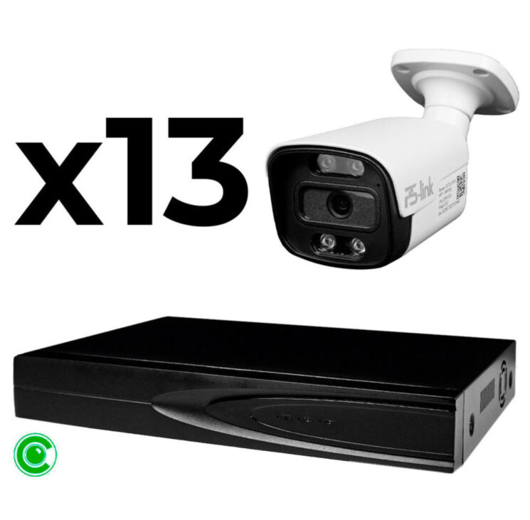 Комплект видеонаблюдения IP 8Мп KIT-C813IP-ST 13 камер для улицы, умная аналитика, детекция человека, детекция автомобиля, область вторжения