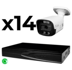 Комплект видеонаблюдения IP 8Мп  KIT-C814IP-ST 14 камер для улицы, умная аналитика, детекция человека, детекция автомобиля, область вторжения