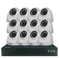 Комплект видеонаблюдения IP 5Мп  KIT-A512IP-POE 12 камер с ночной съемкой для помещения, с датчиком движения, питание PoE