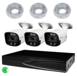 Комплект видеонаблюдения IP 5Мп  KIT-C503IP-ST 3 камеры для улицы, аналитика, детекция человека, детекция автомобиля, область вторжения