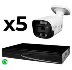 Комплект видеонаблюдения IP 5Мп  KIT-C505IP-ST 5 камер для улицы, аналитика, детекция человека, детекция автомобиля, область вторжения