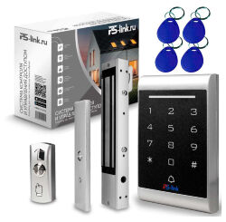 Система СКУД  KIT-1203MF-350 электромагнитный замок 350 кг тип НО, кодовая панель Mifare 13.56, 2000 пользователей, IP40