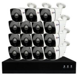 Комплект видеонаблюдения IP 2Мп  KIT-С215IP-POE 15 камер с ночной съемкой для улицы, с датчиком движения, питание PoE