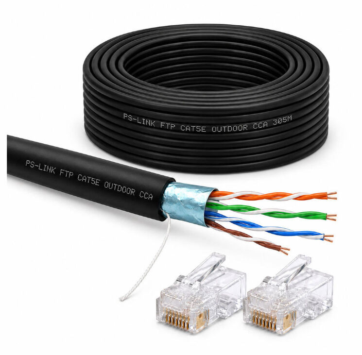 Кабель витая пара FTP4 cat.5E CCA 50 метров FTP-CCA50-OUT уличный