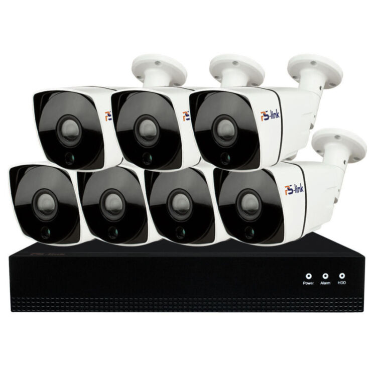 Комплект видеонаблюдения IP 5Мп KIT-С507IP-POE 7 камер с ночной съемкой для улицы, с датчиком движения, питание PoE