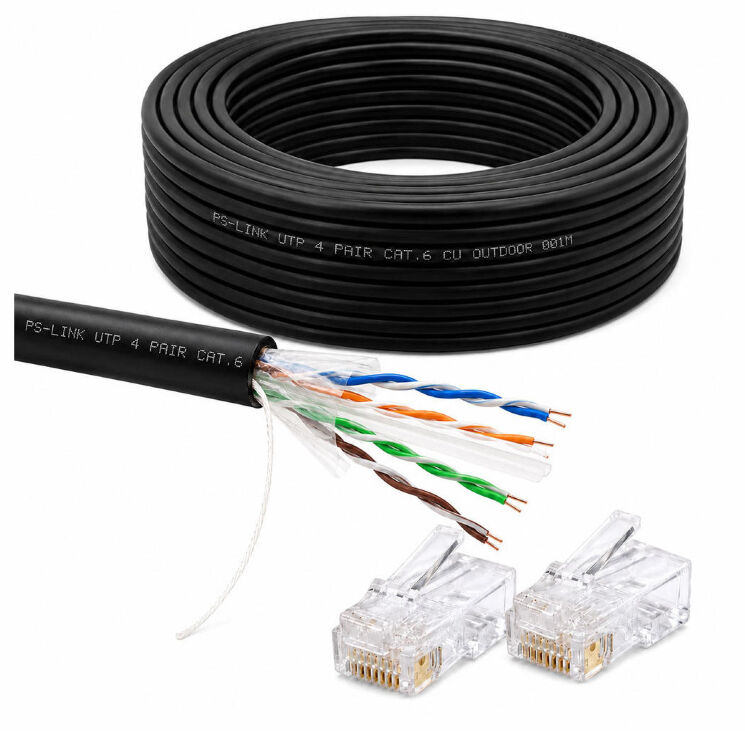 Кабель витая пара UTP4 cat.6 CU 90 метров UTP-CAT6-CU90-OUT уличный