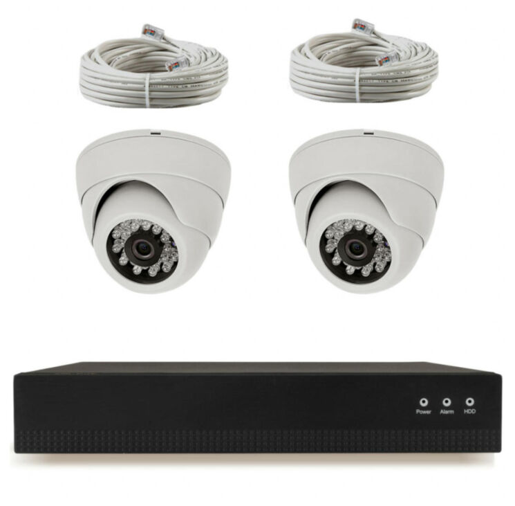 Комплект видеонаблюдения IP Ps-Link KIT-A802IP-POE / 8Мп / 2 камеры / питание POE