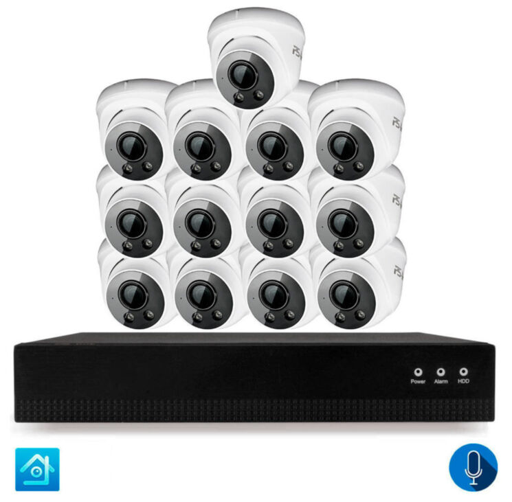 Комплект видеонаблюдения IP 5Мп KIT-A513IPM-POE 13 камер с микрофоном для помещения, питание PoE, ночная съёмка