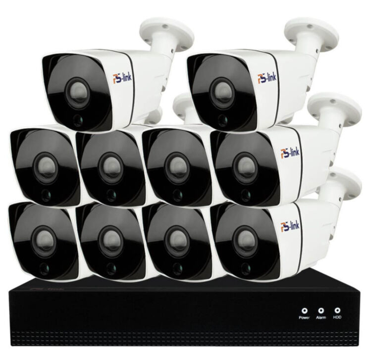 Комплект видеонаблюдения IP 5Мп KIT-С510IP-POE 10 камер с ночной съемкой для улицы, с датчиком движения, питание PoE