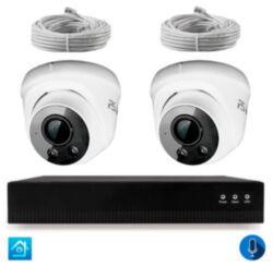 Комплект видеонаблюдения IP 8Мп  KIT-A802IPM-POE 2 камеры 8Мп с микрофоном для помещения, питание PoE, ночная съёмка