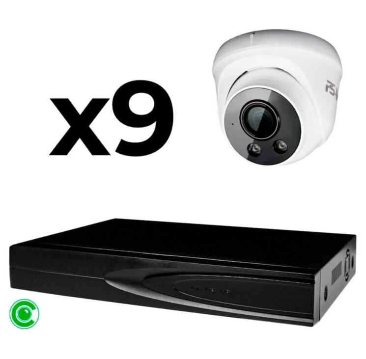 Комплект видеонаблюдения IP 8Мп KIT-A809IP-ST 9 камер для помещения, аналитика, детекция человека, область вторжения