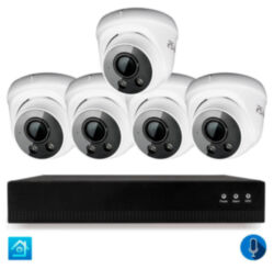 Комплект видеонаблюдения IP 8Мп  KIT-A805IPM-POE 5 камер с микрофоном для помещения, питание PoE, ночная съёмка