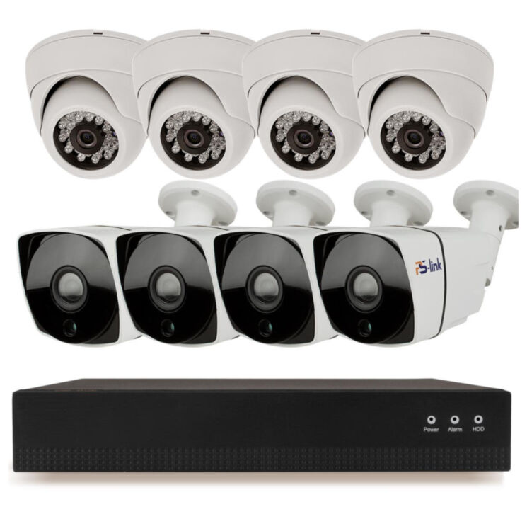 Комплект видеонаблюдения IP 2Мп KIT-B208IP-POE 8 камер с ночной съемкой, с датчиком движения, питание PoE
