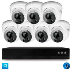 Комплект видеонаблюдения IP 8Мп  KIT-A807IPM-POE 7 камер с микрофоном для помещения, питание PoE, ночная съёмка