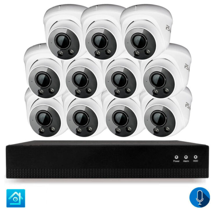 Комплект видеонаблюдения IP 8Мп KIT-A811IPM-POE 11 камер с микрофоном для помещения, питание PoE, ночная съёмка